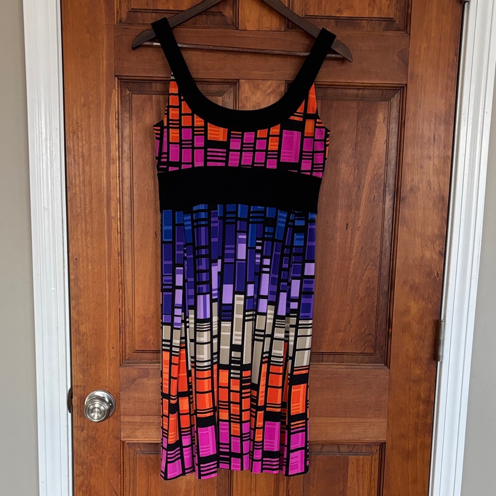 Donna Ricco Multicolor Geometric Midi Dress - Picture 3 of 6